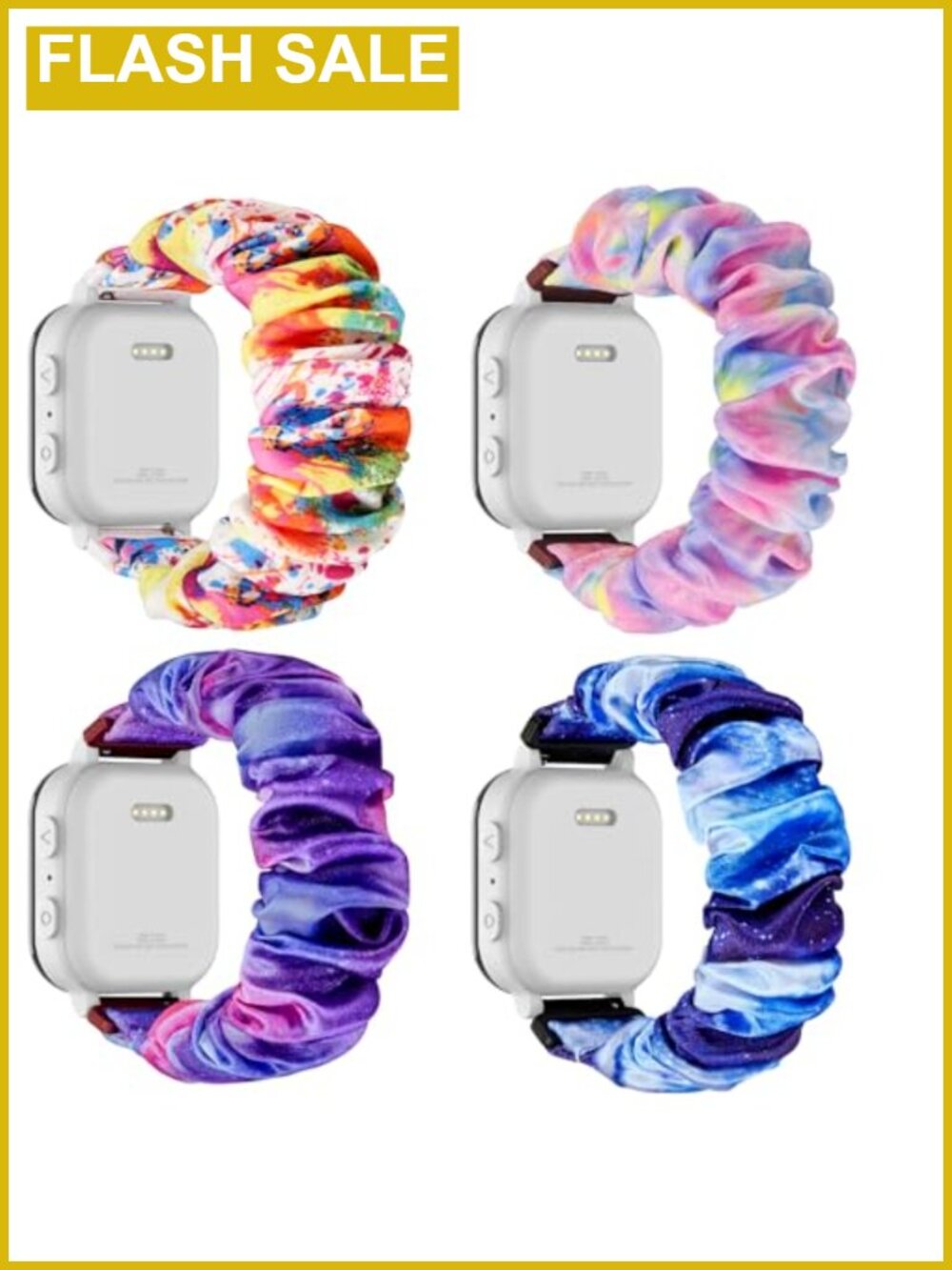 Kids Smartwatch Band 4 Pack Stretchy Solo Loop 20mm Compatible with Gizmo Gabb